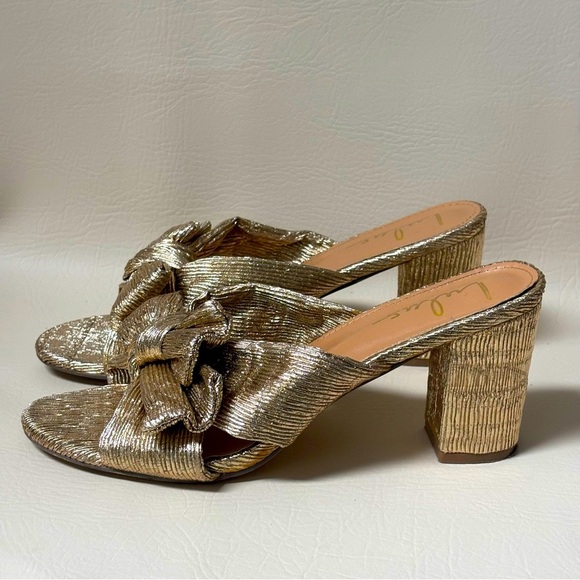 Lulus Dorothea Gold Knotted High Heel Sandals Size 11 - Picture 3 of 10